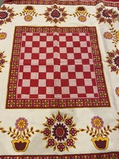 Vintage MCM 1970s Small Cotton Tablecloth 28” Square