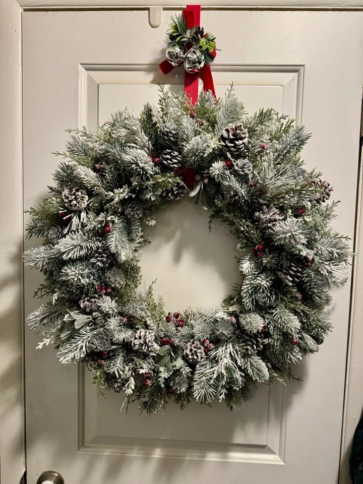 Coronas navideñas hechas a mano artesanales para decoración del hogar de Navidad/Invierno Foto 3 de 4