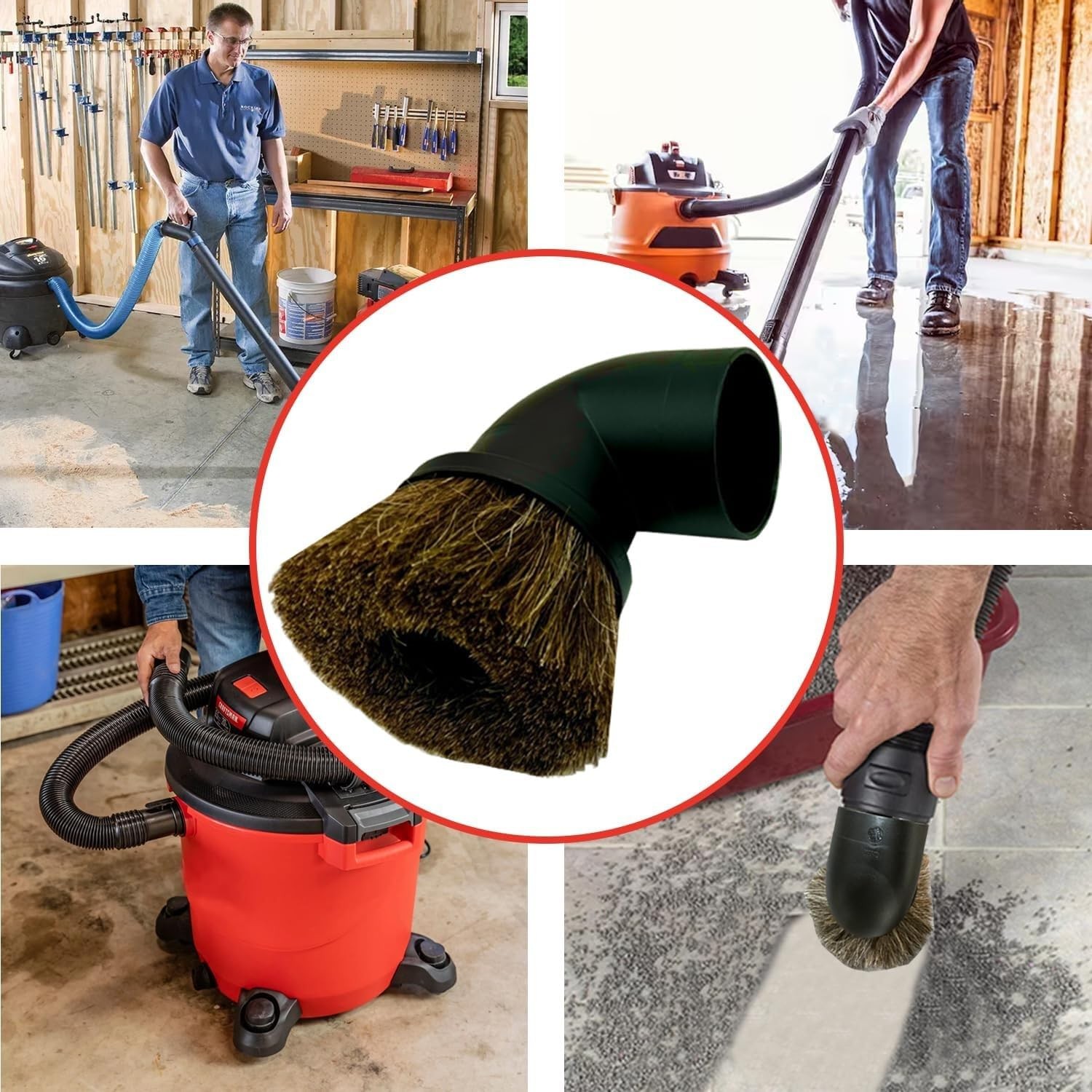 Round Dusting Brush Tool Attachment for Shop Vacs 2 1/2 Inch Wet/Dry Vacuum H...
