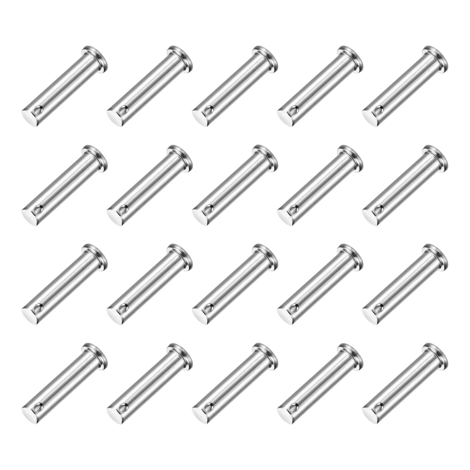 20Pcs M10 x 40mm Single Hole Clevis Pins, 304 Stainless Steel Flat Head Pin