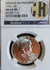 1954 Franklin Half Dollar 50c NGC MS64 FBL Original Bag Fragment! COOL FRAGMENT