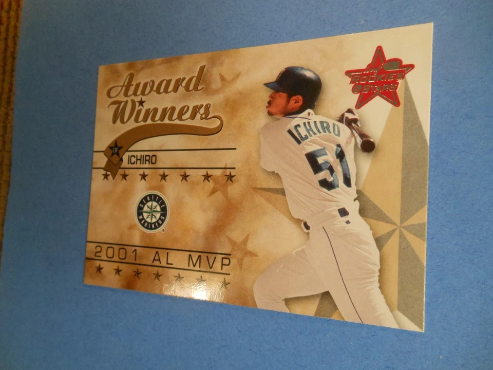 2002 leaf Rookies and Stars award winners AL MVP Ichiro Suzuki card 299 HOF - Image 2 of 4
