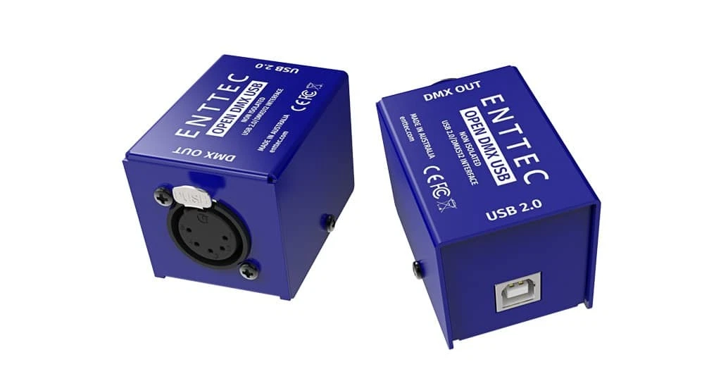 Enttec Open DMX USB 70303, 1 Interfaz de Iluminación Universo - Nivel de Entrada [Caja Abierta]