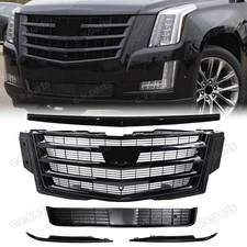 For 2015-2020 Cadillac Escalade Front Upper Grille Hood Molding Fog Light Trims