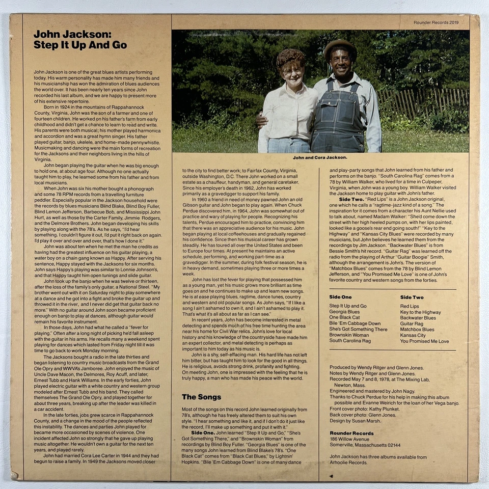 John Jackson “Step It Up And Go” LP/Rounder Records 2019 (EX) 1979 Blues Foto 2 de 4