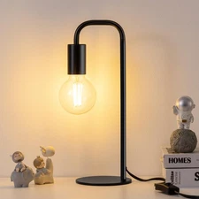 Industrial Table Lamp for Bedroom Bed Side Table Lamps for Nightstand with Wire