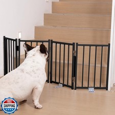 No Pawblems Free Standing Short Dog Gate, 16.5'' Tall Foldable Dog Fence for