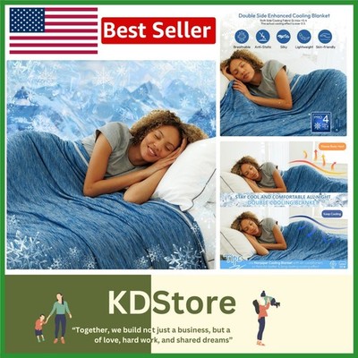 Queen Size Cooling Throw Blanket - Breathable Dual-Sided design for Hot Sleepers