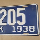 1938 South Dakota Dealer License Plate D205 Original Paint 11 7/8" x 5 3/8" — photo 4