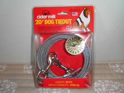 Cider Mill 20 Galvanized Steel Cable Dog Tie Out Leash New