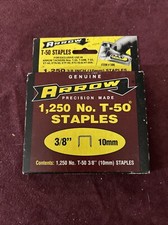 NOS T50 Staples  3/8” (10 Mm) Steel 1250/Pack  Arrow Fastener  USA Made