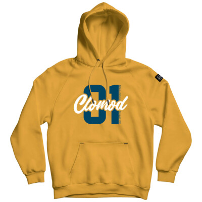 CLOMOD Hoodie ''One'' Komfortabel Baumwolle Kapuze Herren Spicy Mustard Yellow