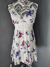 Women's Eyeshadow Spaghetti Strap Floral Dress Size X Small XS Lace Layered