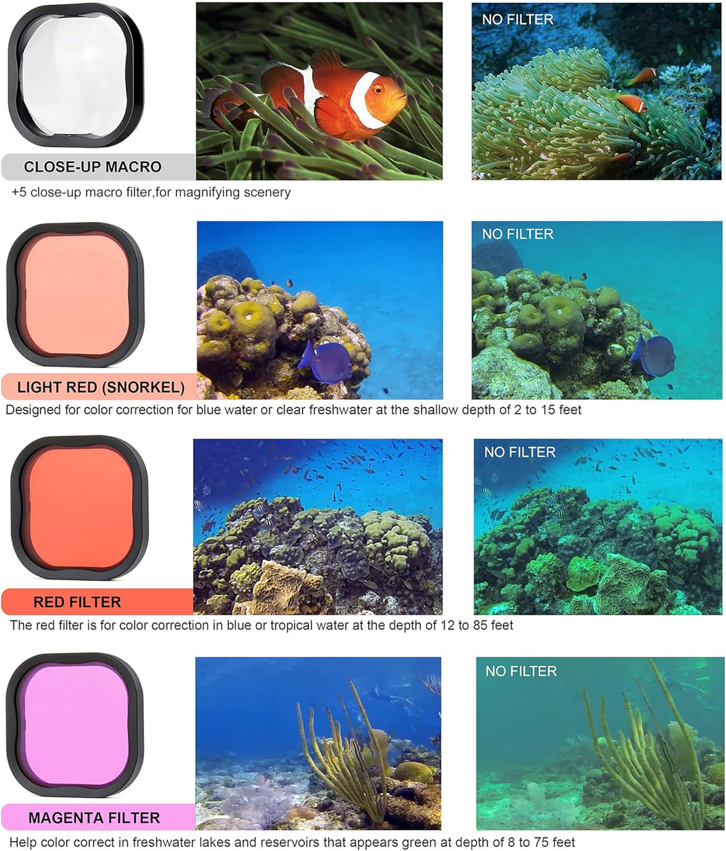 SOONSUN 3-Pack GoPro Hero 13 Filters ND16 Red Magenta