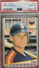 1989 Fleer - #353 Craig Biggio (RC). PSA  10. 💎 H O F