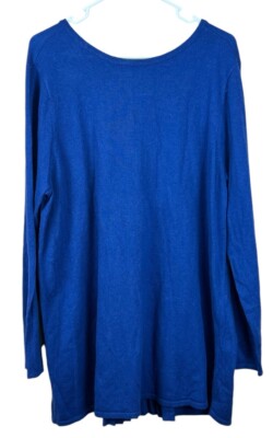 Soft Surroundings Women's Lagoon Blue Wool Blend Reserva Tunic Sweater Sz 1X NWT