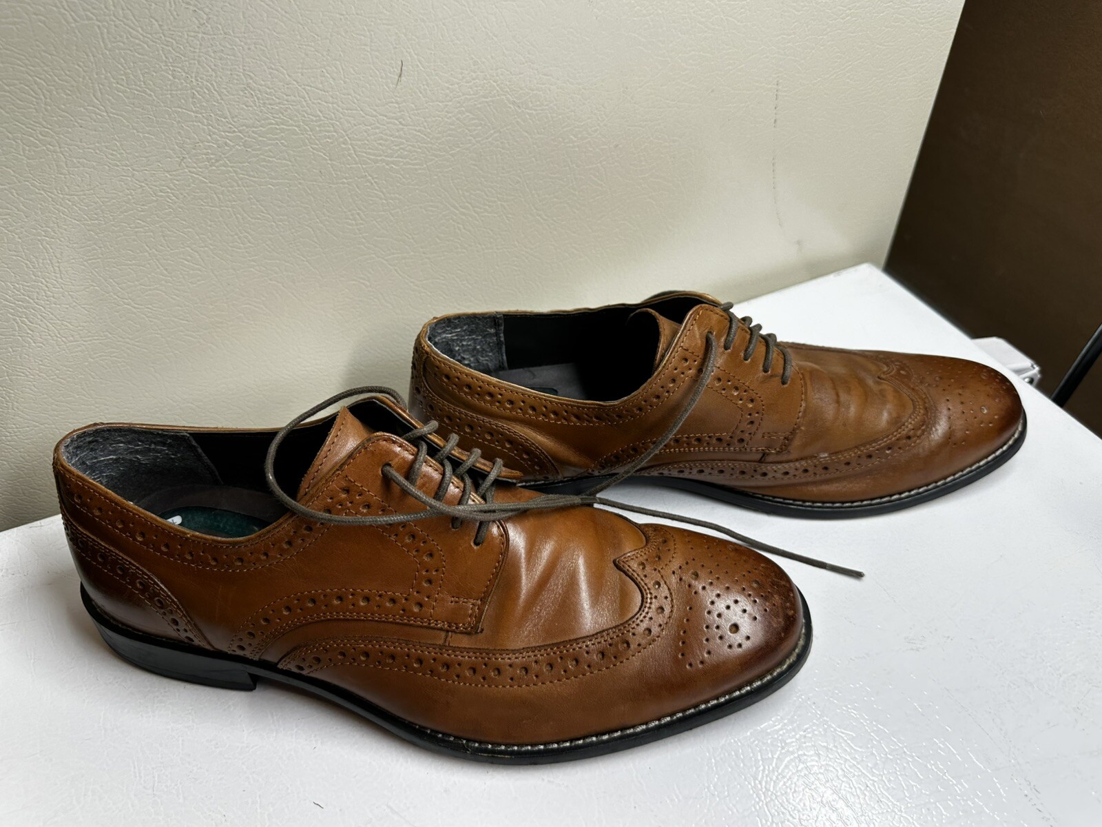 SAOLA Scarpe da uomo Nunn Bush 11 Oxford a coda di rondine brogue eleganti in pelle marrone comode gel