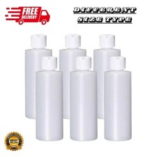 Plastic Cylinder Bottles with Flip Top Pour Spout Squeeze Refillable - 6 of Pack