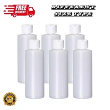 Plastic Cylinder Bottles with Flip Top Pour Spout Squeeze Refillable - 6 of Pack