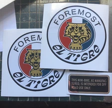 Foremost el Tigre J C Penney’s Vintage Mini Bike Decals 3”set of 2 plus