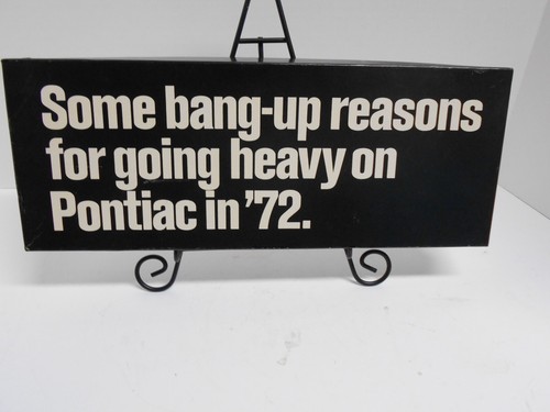 1972 Pontiac Dealer Promotional Advertising to Promote It's Endura* Products