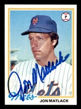 1978 Topps Baseball #25 Jon Matlack Signed Autograph (no COA) *e2