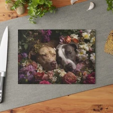 Floral Pet Portrait Glass Cutting Board, Dog Lover Gift, Kitchen Decor, [...]