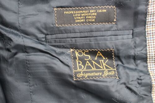 Jos A Bank Jacket Mens 40 Large Signature Gold Single Breast Blazer Cashmere - Picture 4 of 14