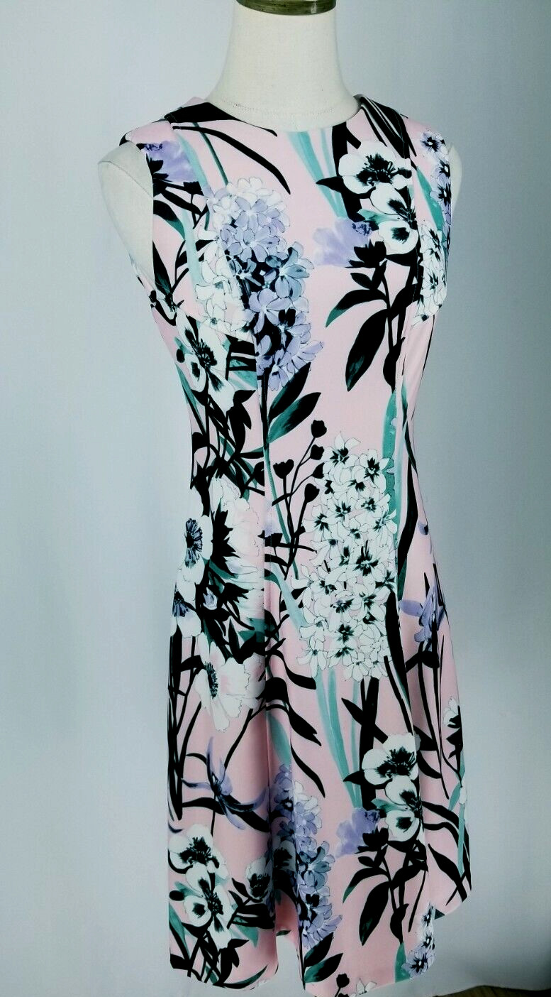 Tommy Hilfiger Womens Size 4 Pink Floral Sleeveless Dress thumbnail 2