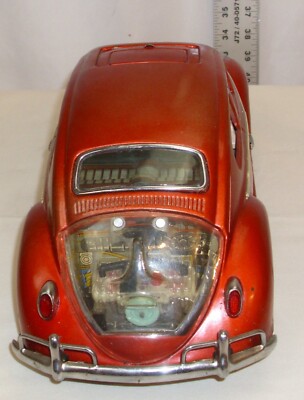 Jouet Ancien Yoshiya KO Volkswagen Coccinelle – Tôle, Télécommandé, Japon, Batterie, Années 60