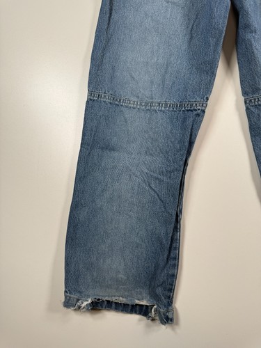 Utility Boys Baggy Straight Leg Medium Wash Distressed Jeans Blue Sz 12 12.5x25 - Picture 11 of 16