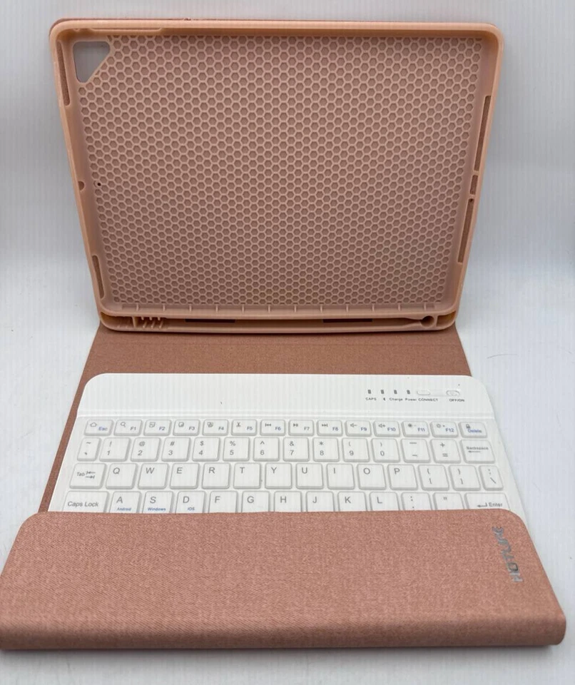 HotLife iPad Keyboard Matte Pink Case iPad 7th 8th 9th 10.2" Pro 10.5" Air 3rd - Image 3 of 4