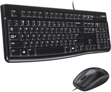Logitech MK120 Wired Keyboard and Mouse Combo for Windows, Optical Wired Mouse