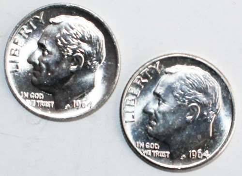 1964 P & D Roosevelt Silver Dimes BU/Uncirculated 10c US Coins Philly and Denver