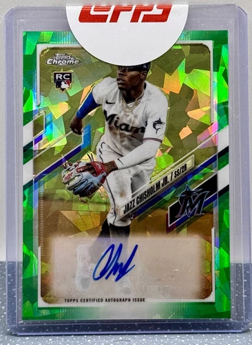 2021 Topps Chrome Update Sapphire Jazz Chisholm Jr. Rookie Autographs Green /50