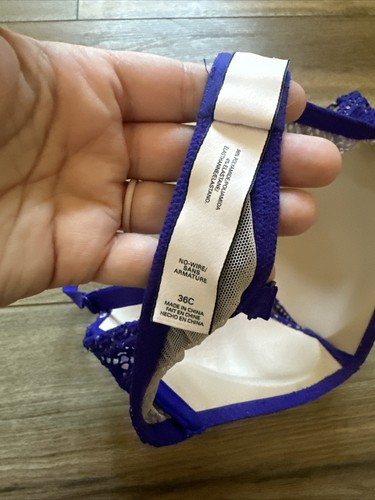 Sujetador Victoria Secret Sin Alambres 36c Encaje Púrpura Usado en Excelente Condición - Imagen 5 de 8