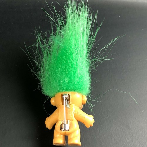 Russ Vintage Troll Anstecknadel Brosche St. Patricks Day Fliege grüne Haare Miniatur 3,5" - Bild 3 von 4