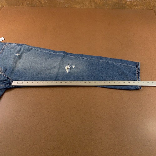 Old Navy Girls 18 Medium Wash Denim High-Waist Slouchy Straight Ripped Jeans NWT - Picture 8 of 9