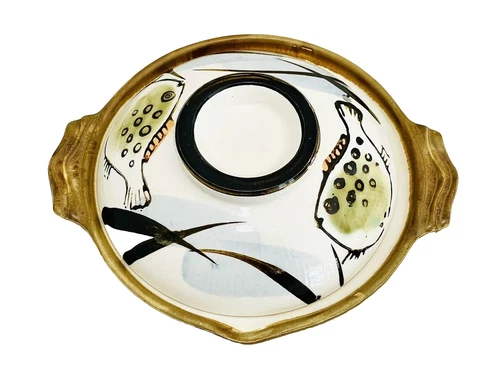 MCI Vintage Handcrafted Japanese 9” Donabe Clay Cooking Hot Pot Fish 1-2 Persons