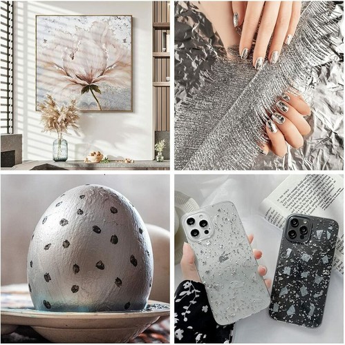 Edible Silver Leaf Pure Sheet Extra Large Sheet Pure Silver 10X10cm UK - Picture 4 of 5