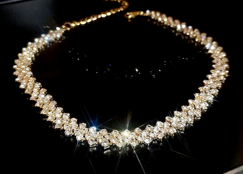 Collar Diva Edgy BLANCO Estrás Gargantilla Betsey Johnson HIP HOP Club Nocturno - Imagen 5 de 14