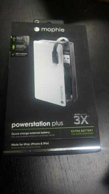 NEW Mophie Powerstation Plus 3x SILVER 5000mAh Battery Charger