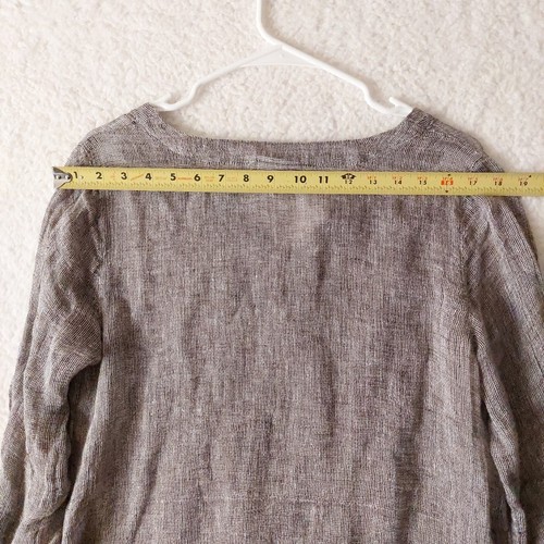 Blusa para mujer J. Jill Pure Jill lino gris calce relajado Lagenlook talla SP - Imagen 12 de 14