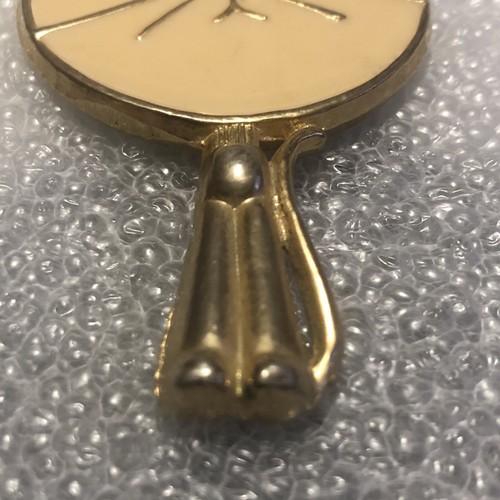 Rare Vintage glass gold mini Cat Hand Mirror crown symbol on handle rare unique - Picture 2 of 12