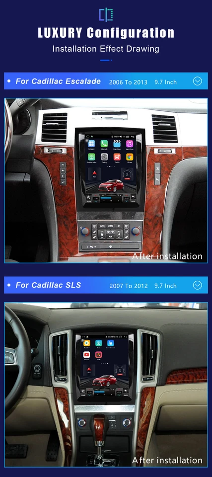 Coche Android GPS Navegación Wifi 10.4" Para Cadillac Escalade Sts 2006-2013 Radio Foto 2 de 4