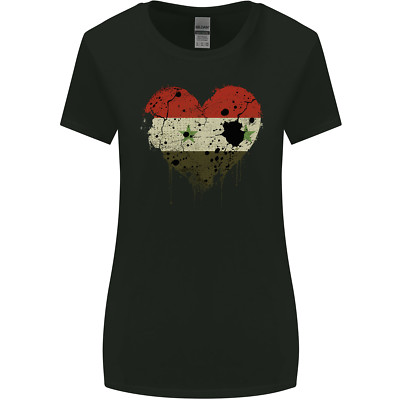 Love Syria Flag Syrian Day Football Womens Wider Cut T-Shirt
