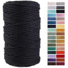 Black Cotton Macrame Cord 4mm x 109Yards Perfect for Wall Hangings Crafts  More
