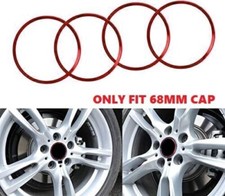 4x Aluminum Red Wheel Rim Center Cap Trim Rings Fits 68mm X1 X2 X3 X4 X5 X6 X7