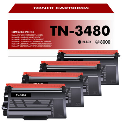 4 XXL Toner Kartuschen Compatible with Brother MFC-L5700DNLT MFC-L5700DW TN3480