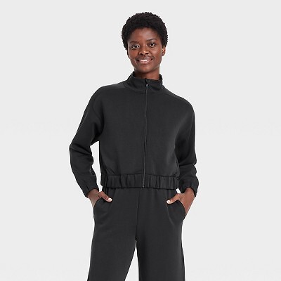 Женская воздушная гладкая куртка на молнии All In Motion Black S